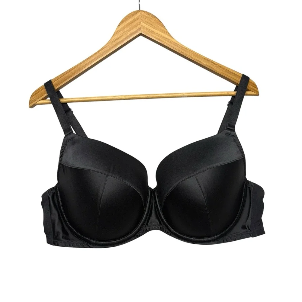 Cacique Womens Bra 44C Black Push Up Padded Underwire Romantic Sexy